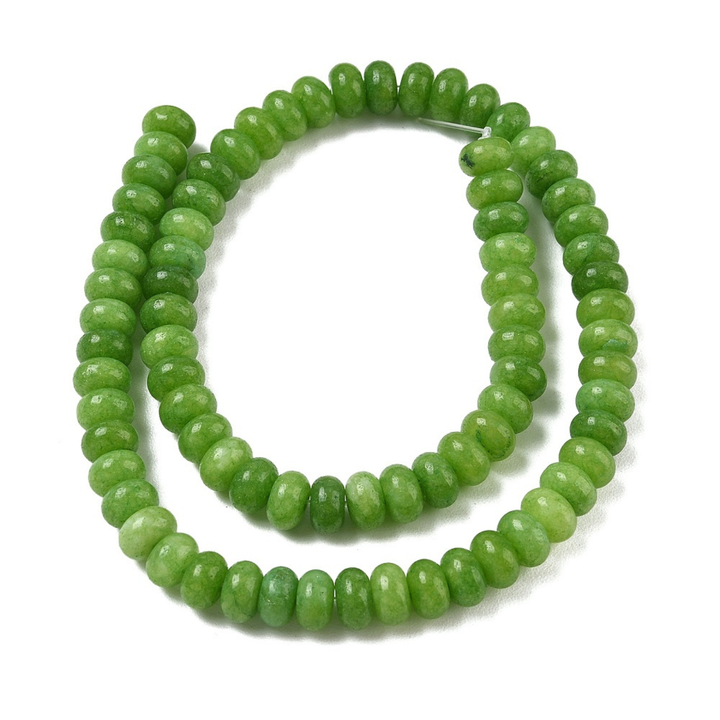 Tira de cuentas de jade rondel de 8 mm para joyería