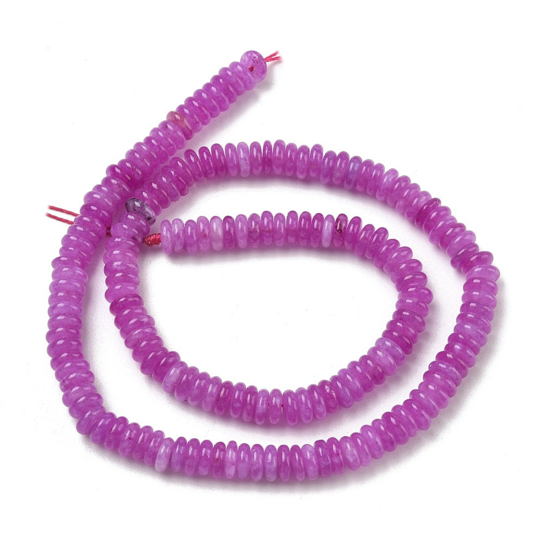 Detalles de Tira de jade rondel de 6.5 mm con aproximadamente 167 cuentas
