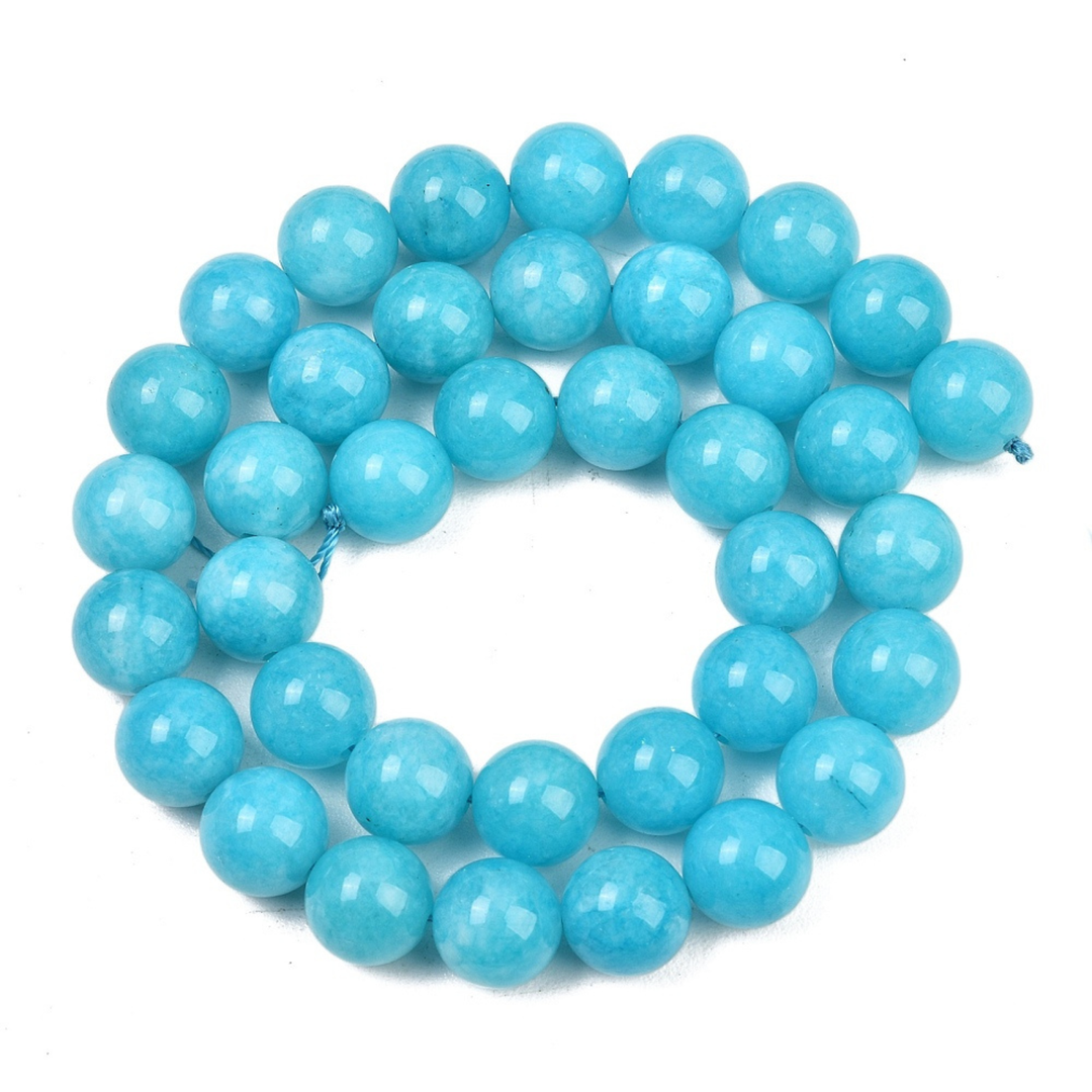 Tira de cuentas de jade natural de 10 mm para joyería