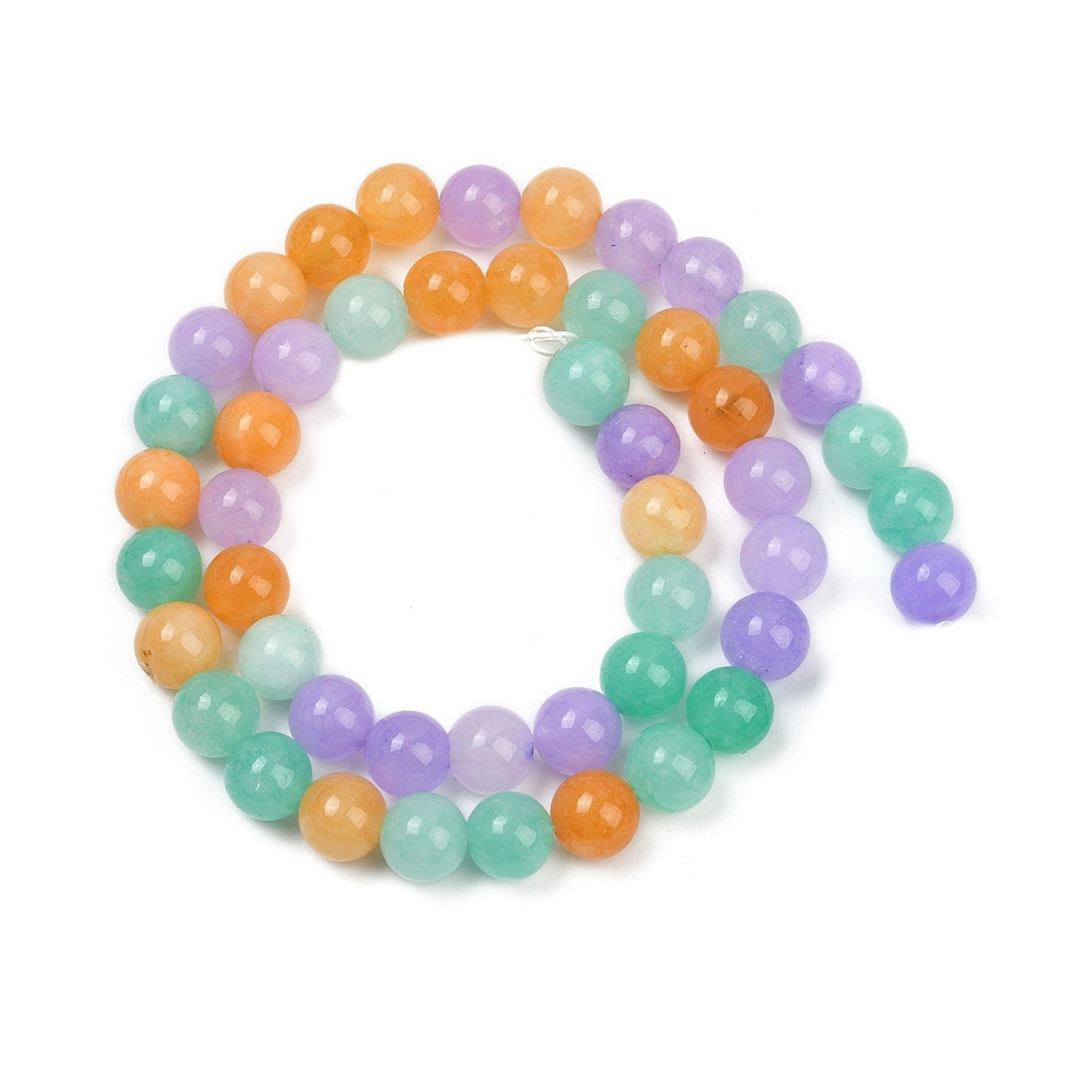Tira de cuentas de jade natural redondo de 8 mm para joyería