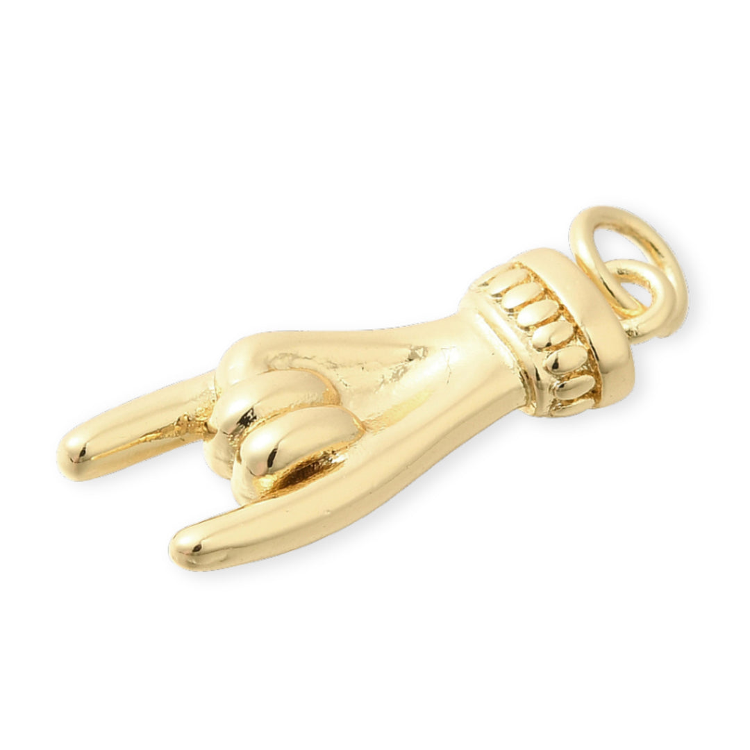 Detalles de Dije de mano figa de chapa de oro