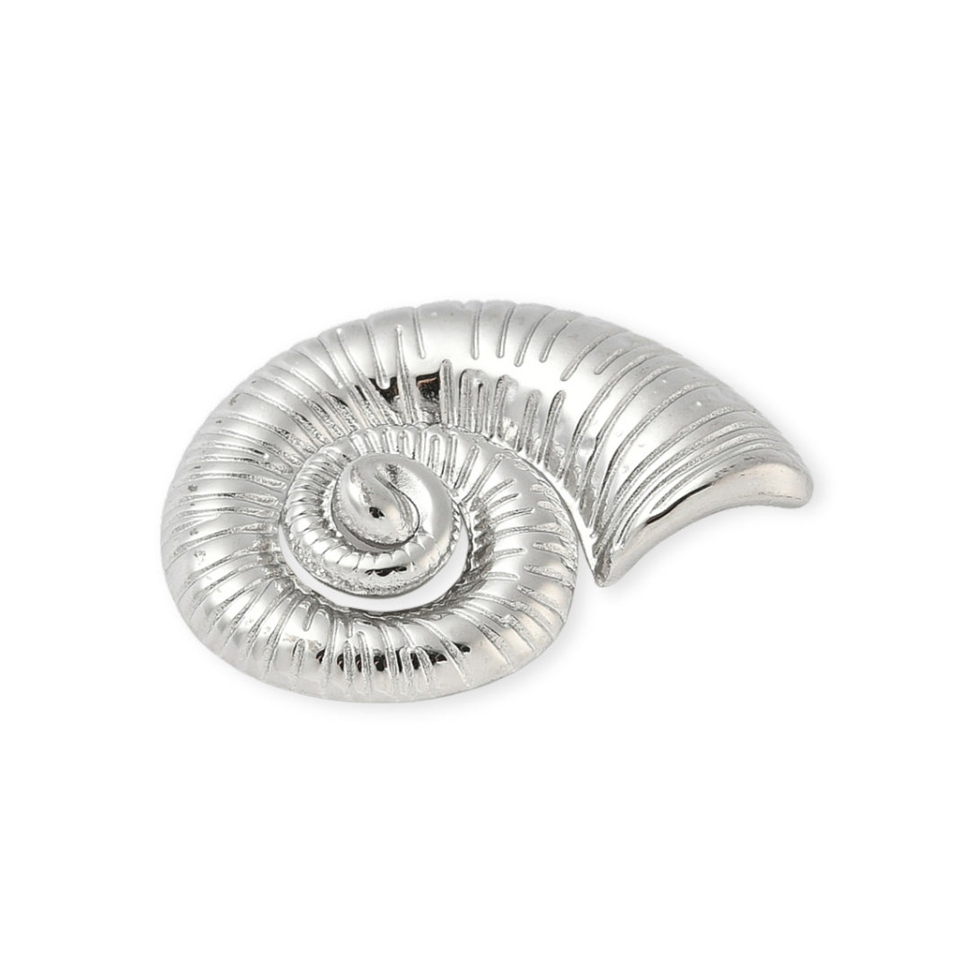 Detalles de Dije de caracol de acero inoxidable plateado