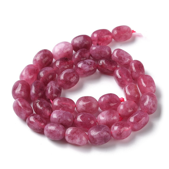 Tira de cuentas de jade natural ovalado de 13 × 10 mm para joyería