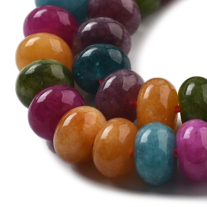 Tira de jade natural de 8 mm para joyería