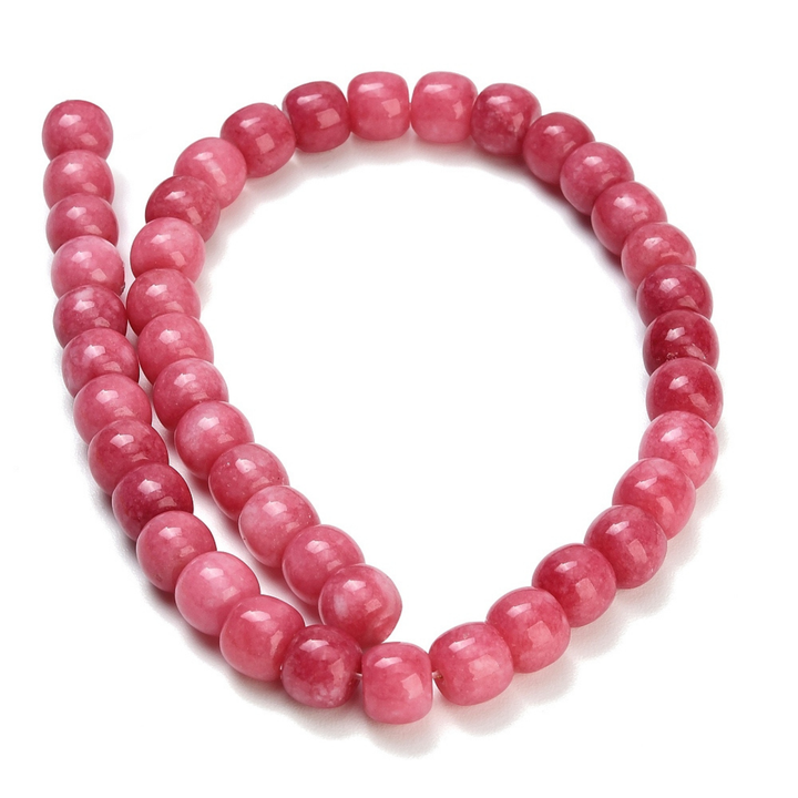 Tira de cuentas de jade barrel de 10 mm para joyería