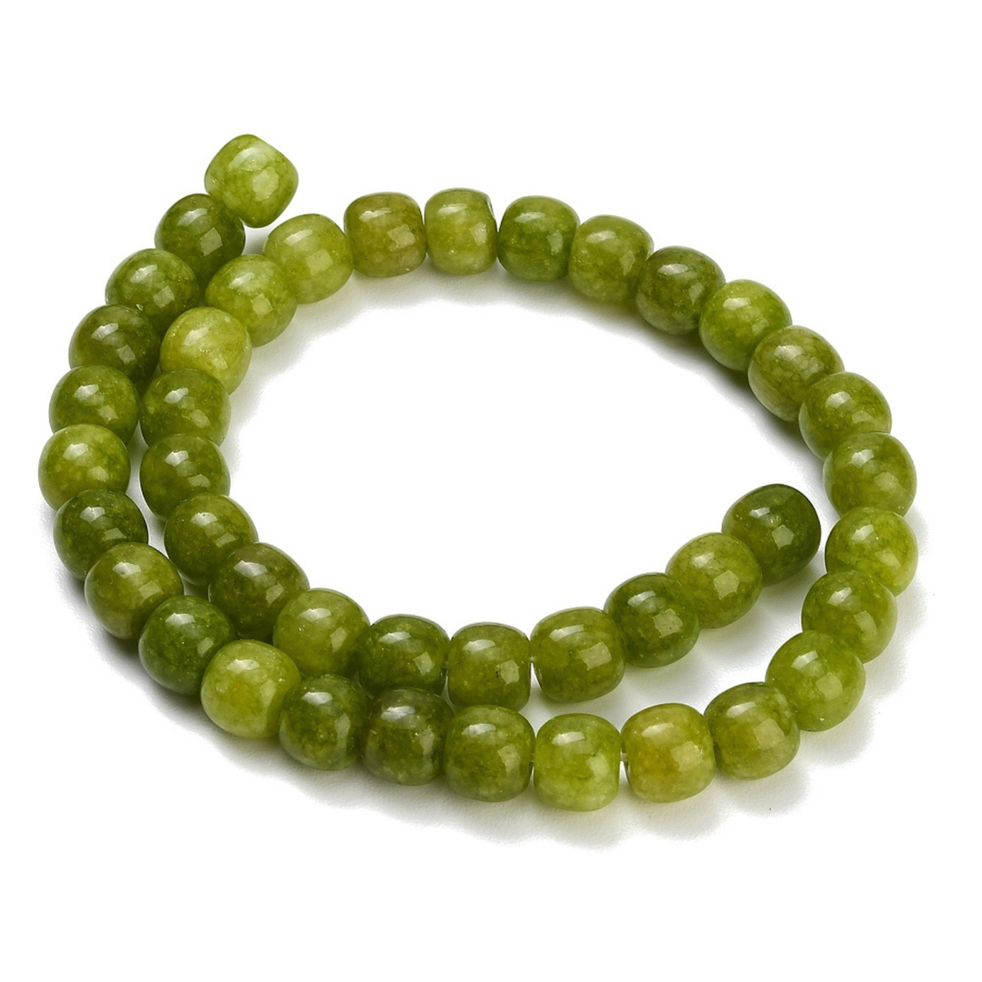 Tira de cuentas de jade barrel de 10 mm para joyería