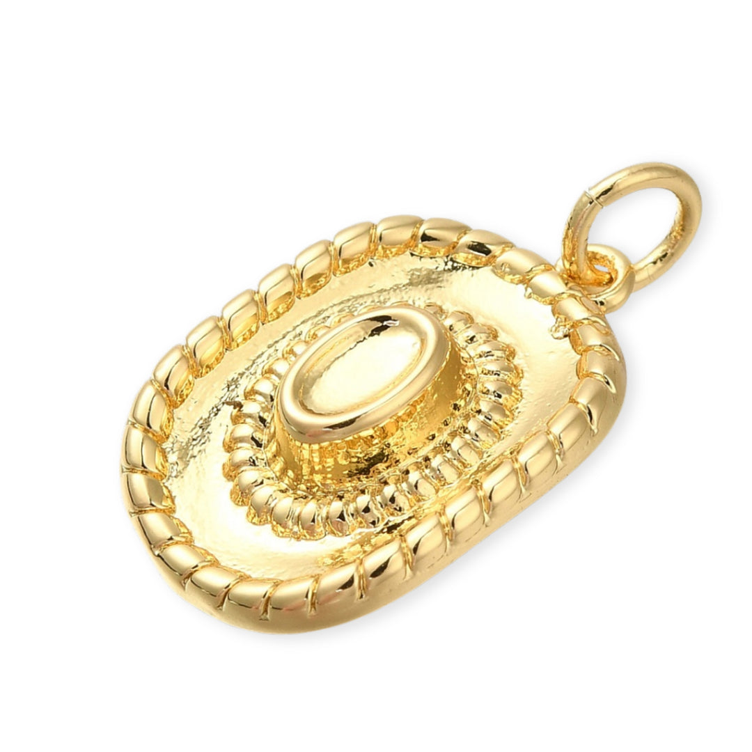 Detalles de Dije de sombrero de chapa de oro 