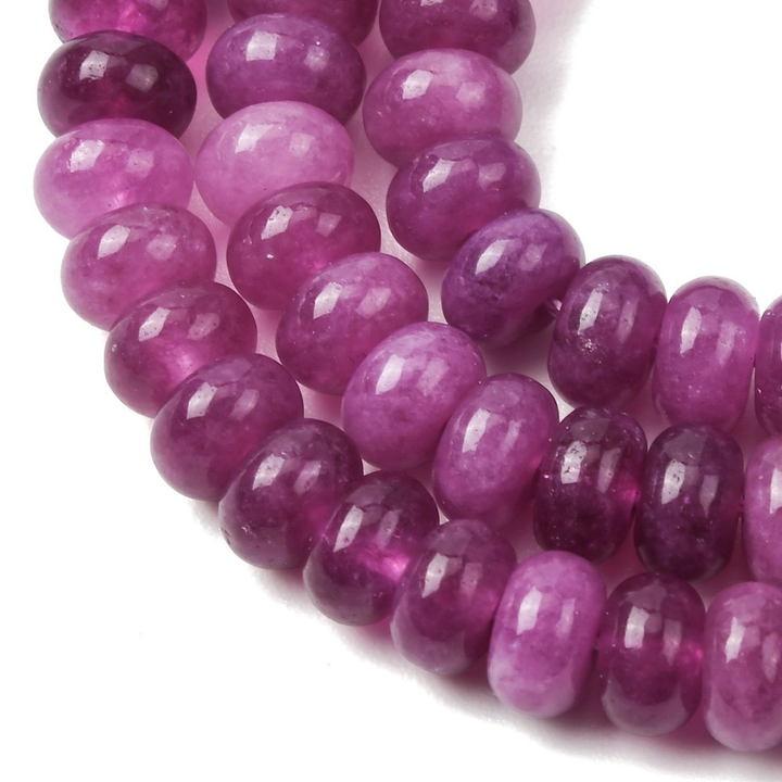 Tira de jade color morado de 8 mm para joyería