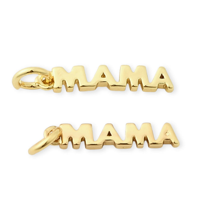 Detalles de Dije MAMA de chapa de oro
