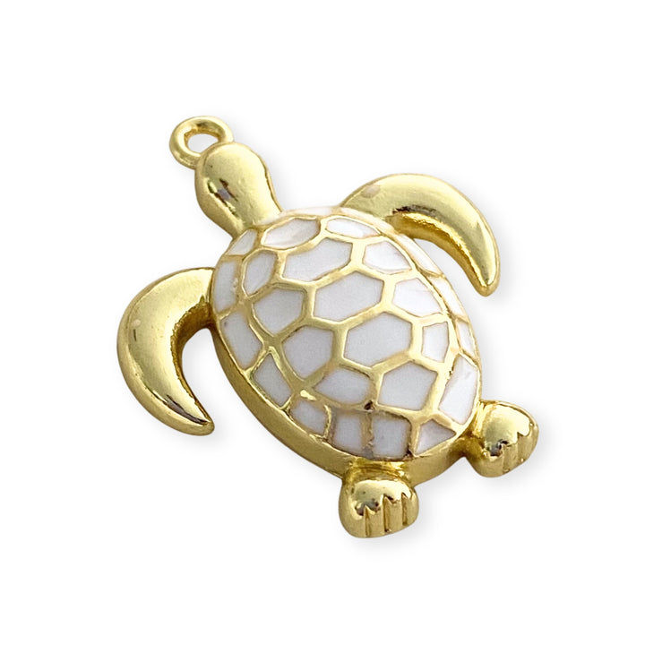 Detalles de Dije de tortuga de chapa de oro con esmalte