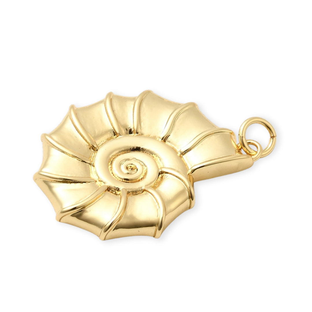 Detalles de Dije caracol dorado en chapa de oro