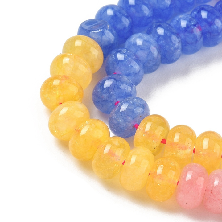 Detalles de Tira de jade rondel natural de 8.5 mm para joyería