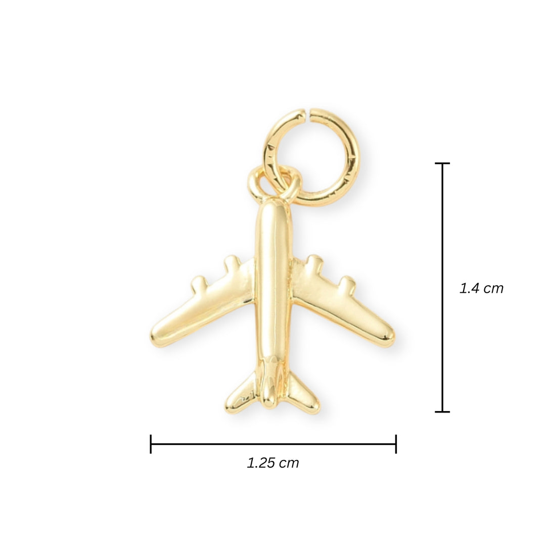 Medidas para Dije de avión de chapa de oro