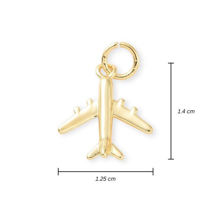 Medidas para Dije de avión de chapa de oro