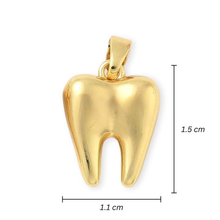 Medidas para Dije de muela de chapa de oro