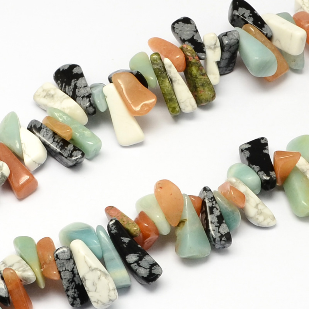Tira de cuentas de piedras naturales irregulares para joyería