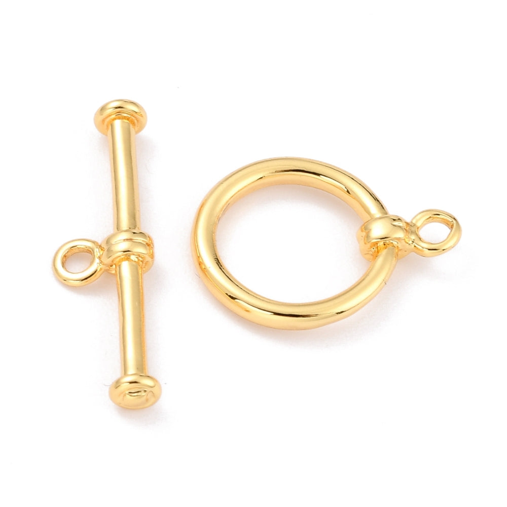 Broche "T" de chapa de oro con medidas