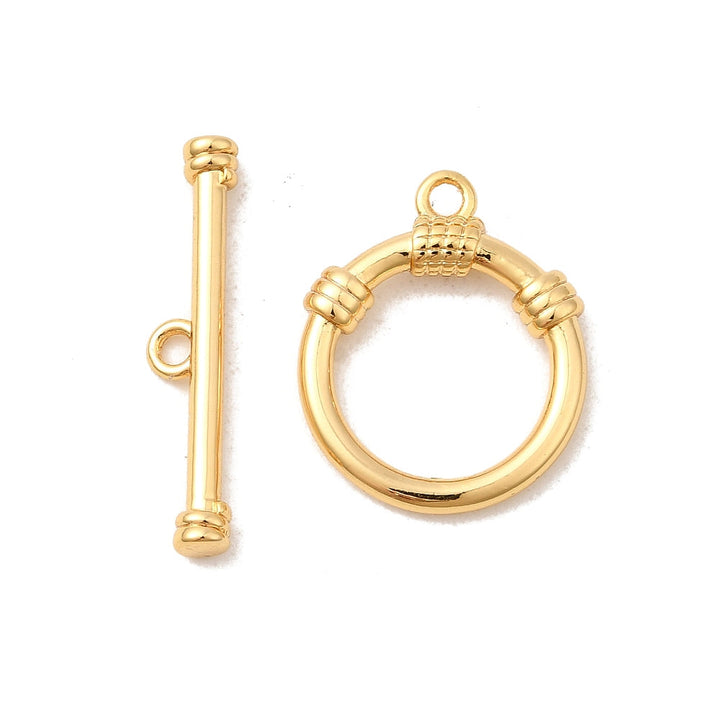 Broche "T" de chapa de oro con medidas