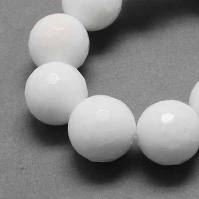 Tira de cuentas de jade blanco natural de 14 mm para joyería