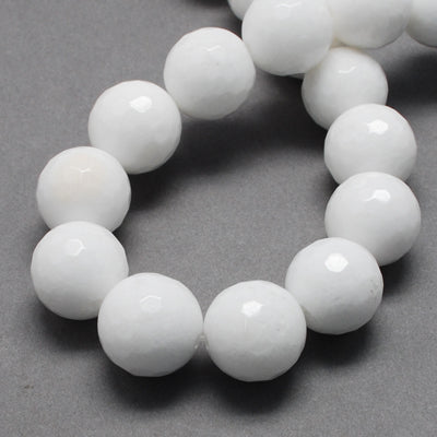 Tira de cuentas de jade blanco natural de 14 mm para joyería