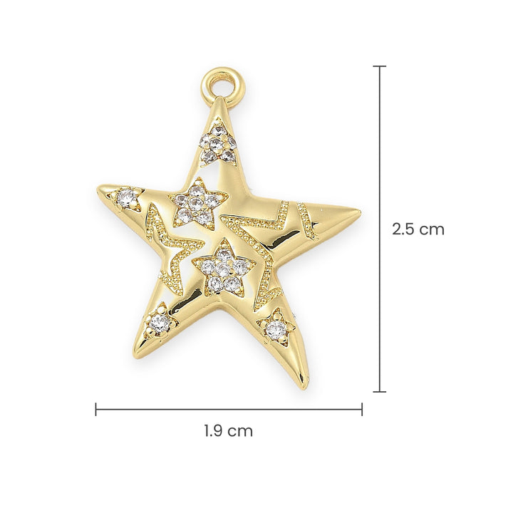 Dije de estrella, con medidas