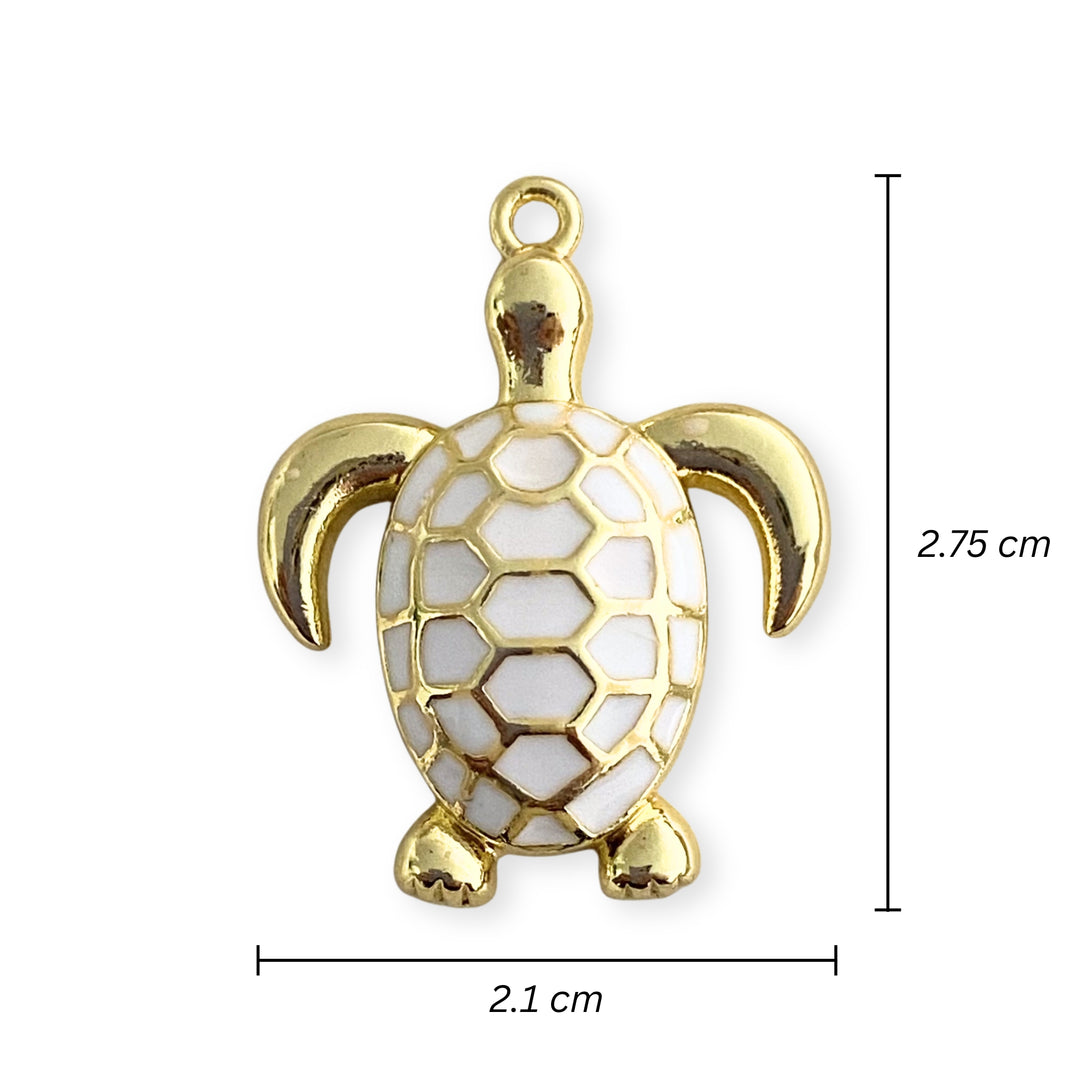 Medidas para Dije de tortuga de chapa de oro con esmalte